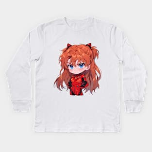 chibi asuka Kids Long Sleeve T-Shirt